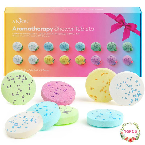 16-Piece Tablets Aromatherapy Bath Bombs with Pure Essential Oils-Anjou